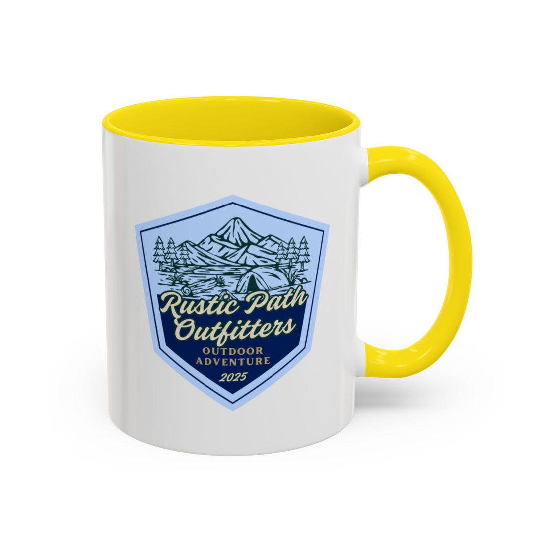 Rustic Path Outfitters Coffee Mug — Outdoor Adventure Camping Badge (11/15oz)