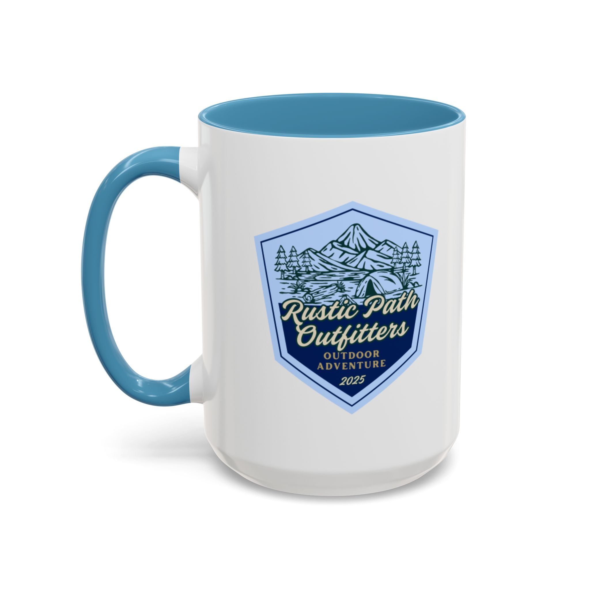 Rustic Path Outfitters Coffee Mug — Outdoor Adventure Camping Badge (11/15oz)