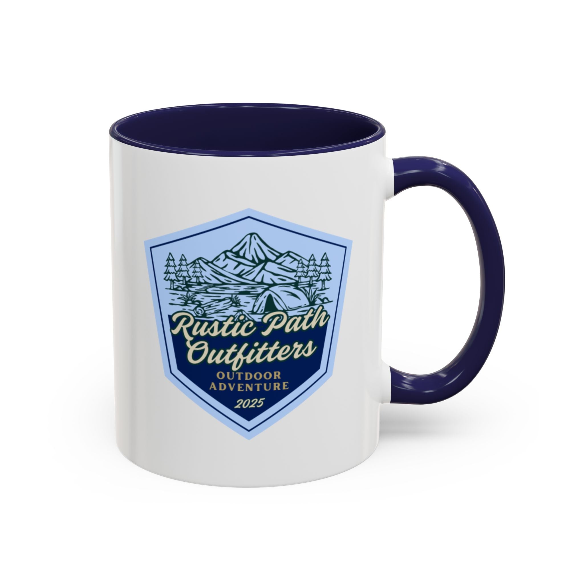 Rustic Path Outfitters Coffee Mug — Outdoor Adventure Camping Badge (11/15oz)