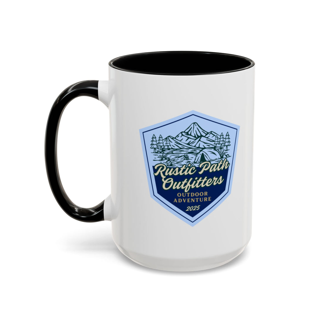 Rustic Path Outfitters Coffee Mug — Outdoor Adventure Camping Badge (11/15oz)