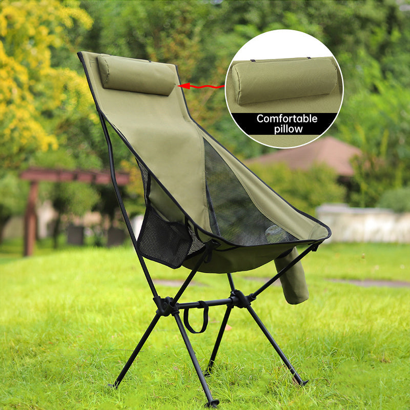 Folding Camping Chair with Headrest – Lightweight Aluminum