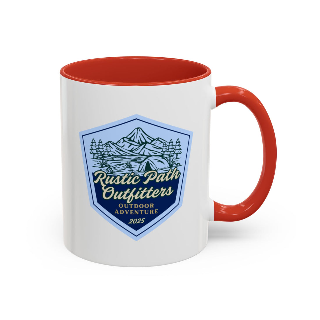 Rustic Path Outfitters Coffee Mug — Outdoor Adventure Camping Badge (11/15oz)
