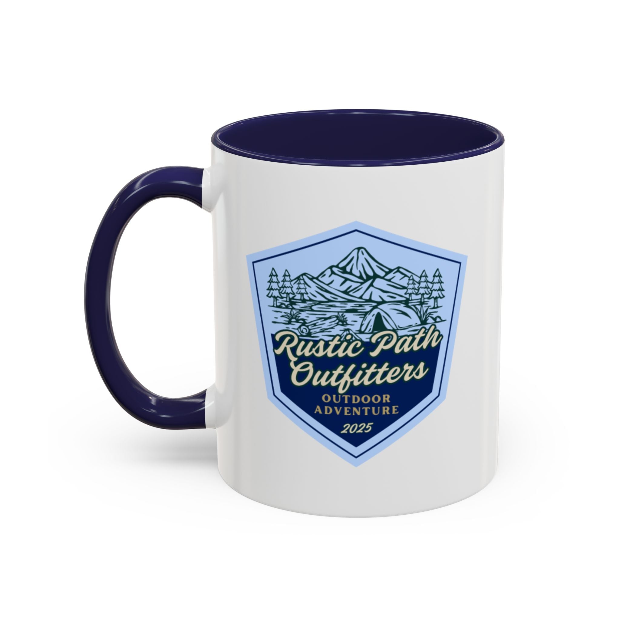 Rustic Path Outfitters Coffee Mug — Outdoor Adventure Camping Badge (11/15oz)