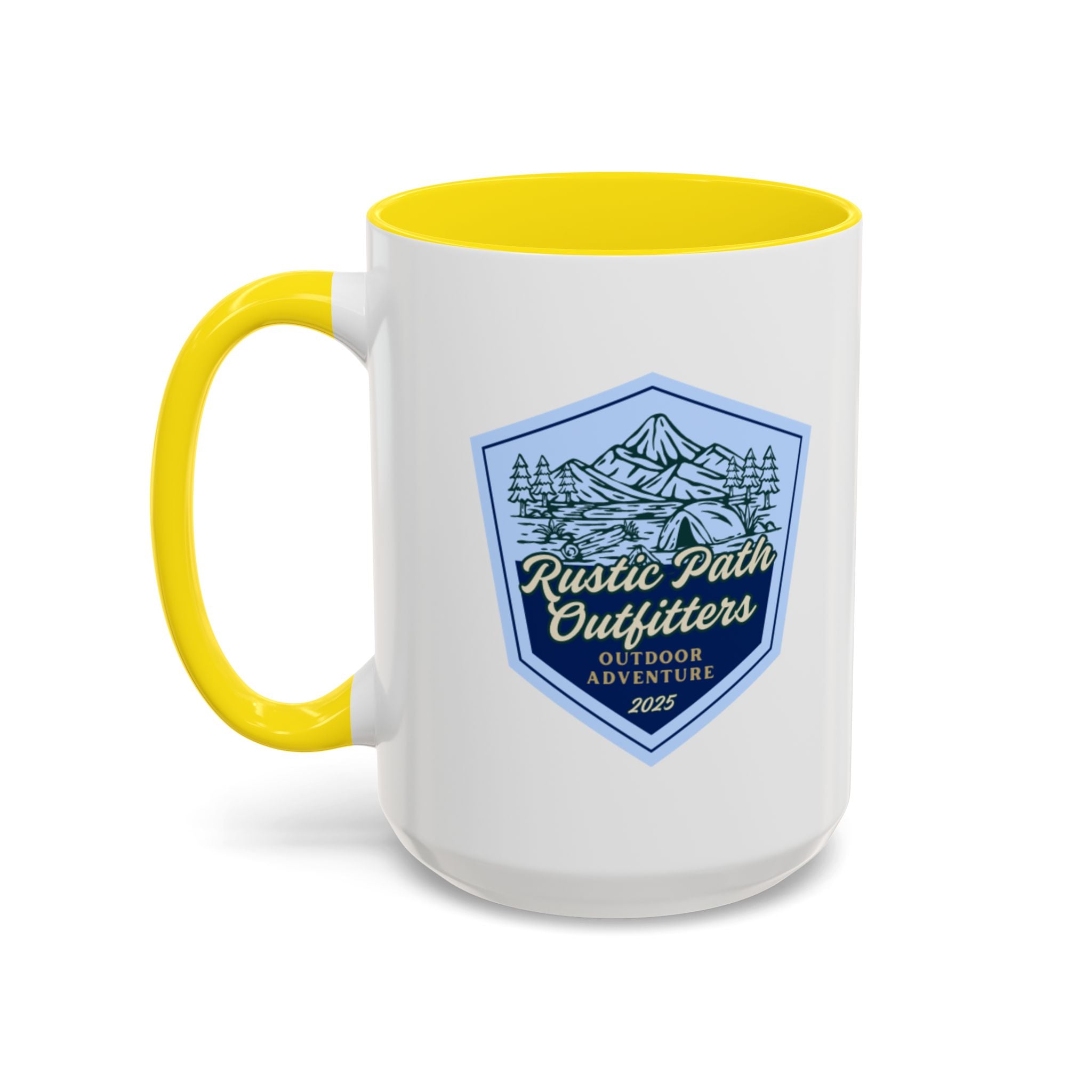 Rustic Path Outfitters Coffee Mug — Outdoor Adventure Camping Badge (11/15oz)