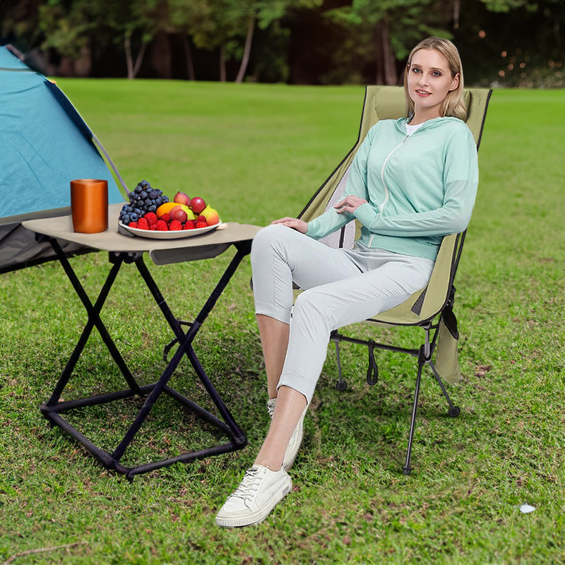 Folding Camping Chair with Headrest – Lightweight Aluminum