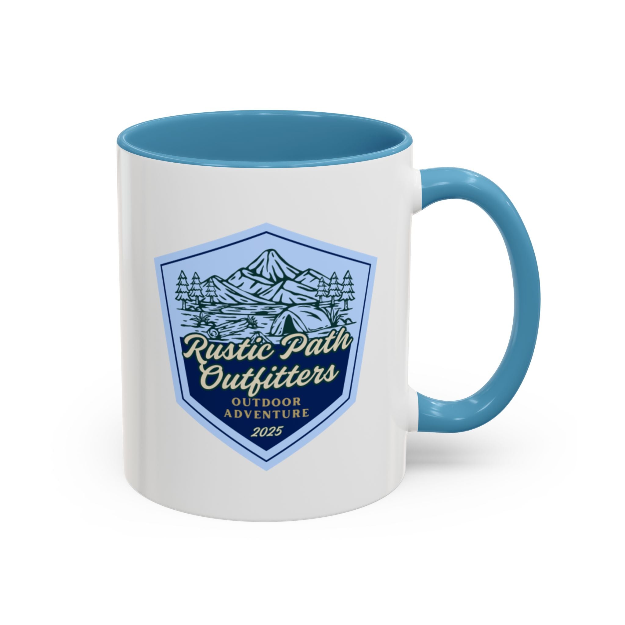 Rustic Path Outfitters Coffee Mug — Outdoor Adventure Camping Badge (11/15oz)