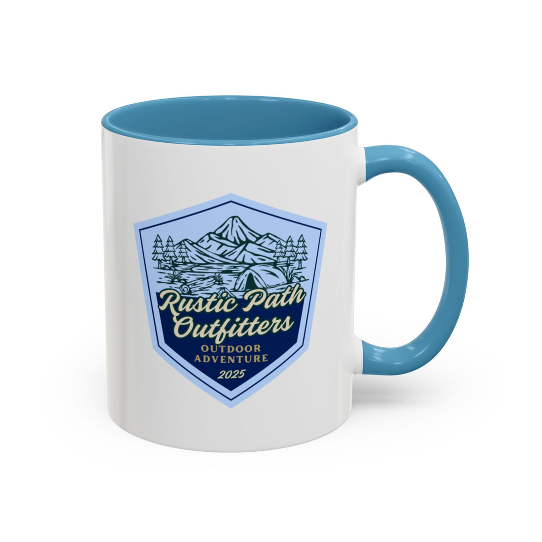 Rustic Path Outfitters Coffee Mug — Outdoor Adventure Camping Badge (11/15oz)