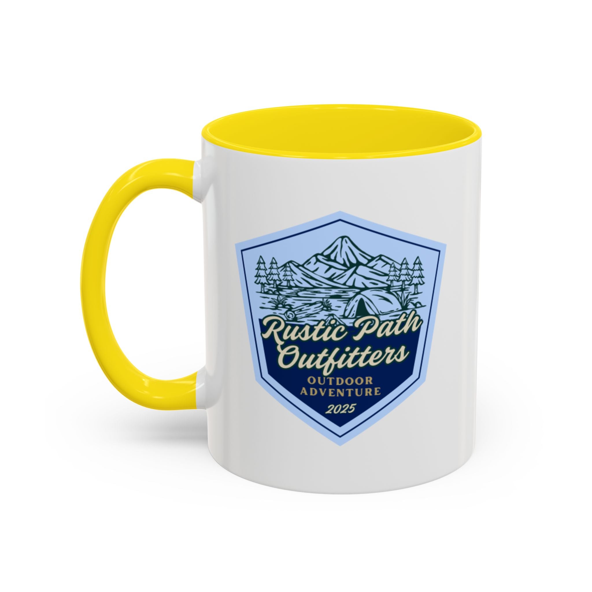 Rustic Path Outfitters Coffee Mug — Outdoor Adventure Camping Badge (11/15oz)