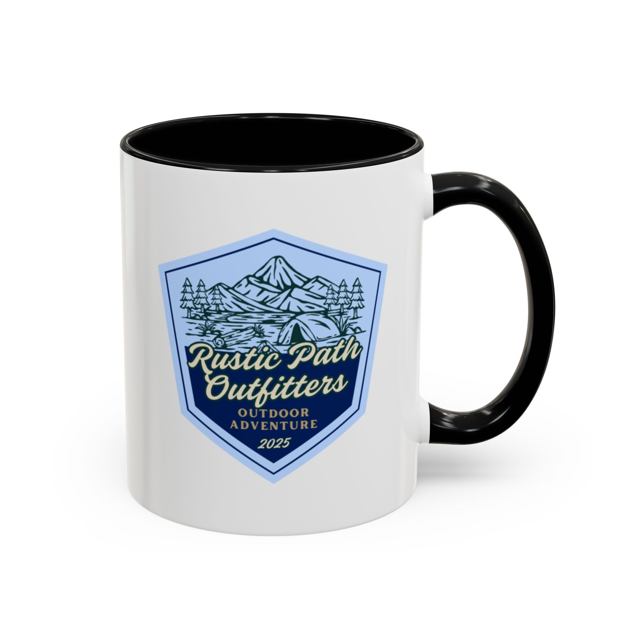 Rustic Path Outfitters Coffee Mug — Outdoor Adventure Camping Badge (11/15oz)