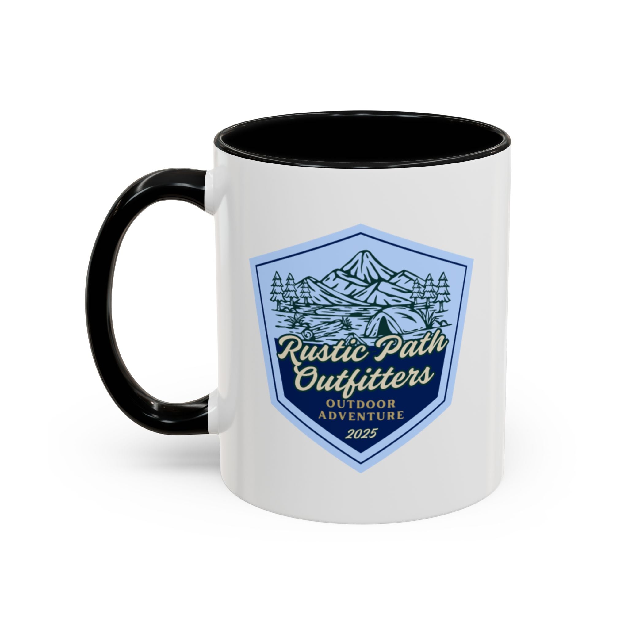Rustic Path Outfitters Coffee Mug — Outdoor Adventure Camping Badge (11/15oz)