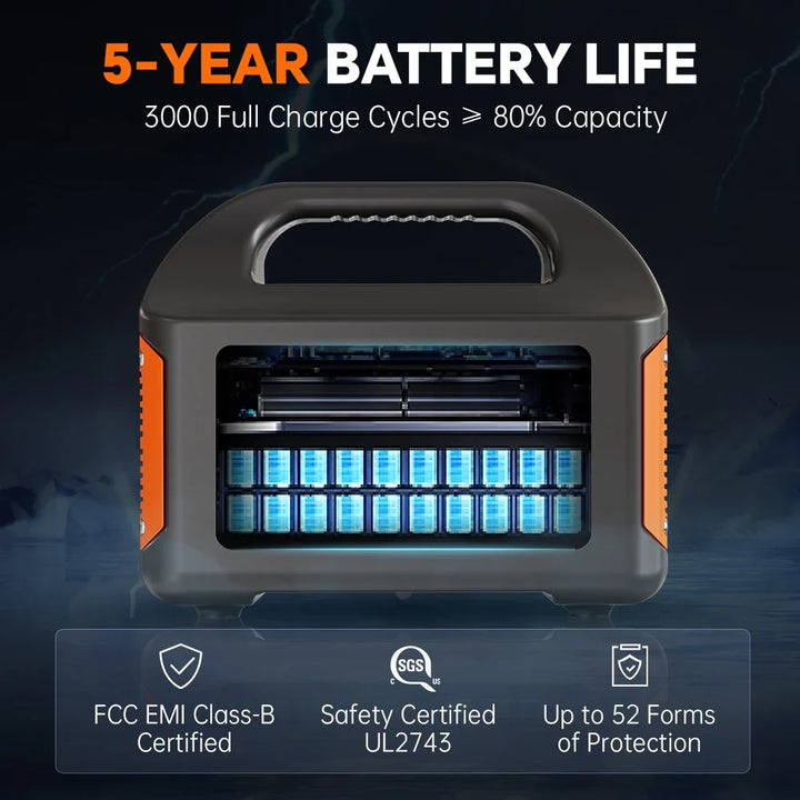 500W Portable Power Station Solar Generator LiFePO4 Battery UPS