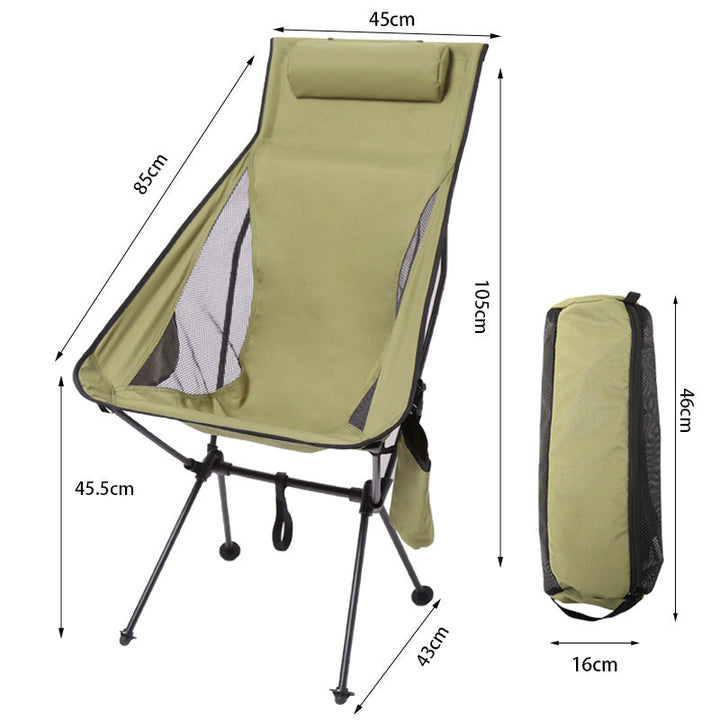 Folding Camping Chair with Headrest – Lightweight Aluminum