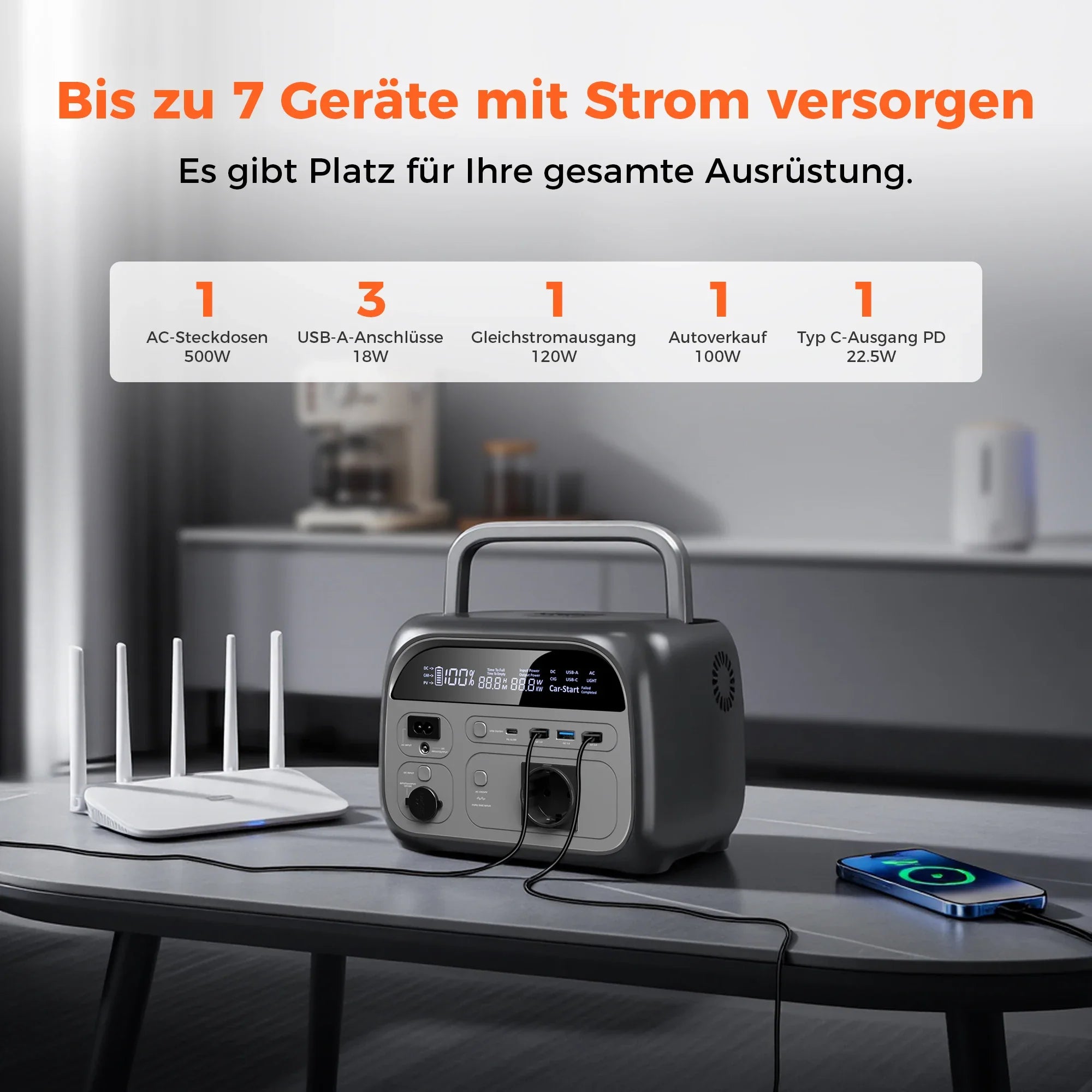 2400W Portable Power Station 1024Wh LiFePO4 Solar Generator