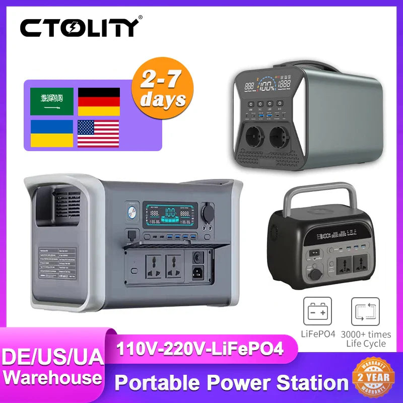 2400W Portable Power Station 1024Wh LiFePO4 Solar Generator