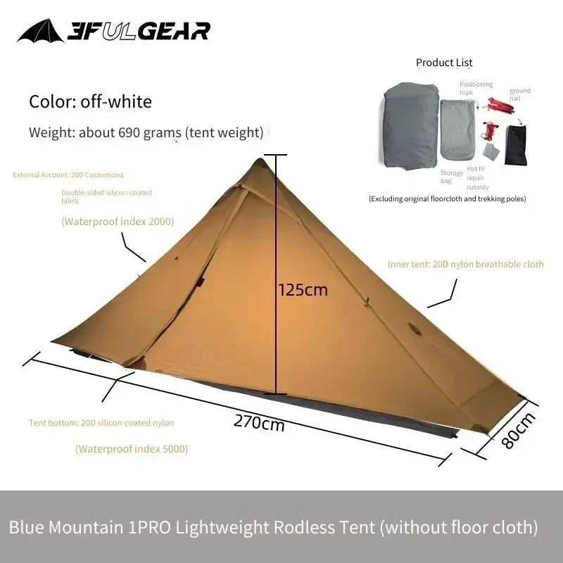 [HODR] 3F UL GEAR Lanshan 1 Pro – Ultralight Solo Tipi Tent