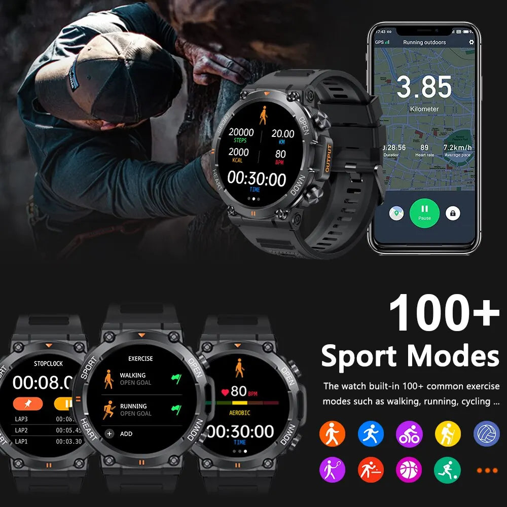 1.39" HD Bluetooth Call Smartwatch Men’s Sports Fitness Tracker