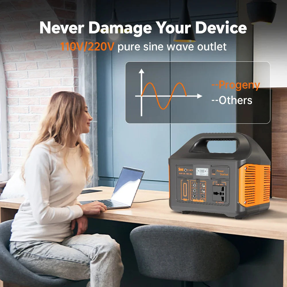 500W Portable Power Station Solar Generator LiFePO4 Battery UPS