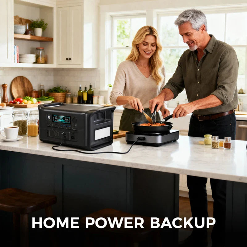 2400W Portable Power Station 1024Wh LiFePO4 Solar Generator