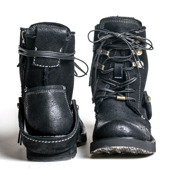 Outdoor Japanese Vintage Shoes Canvas Martin Boots