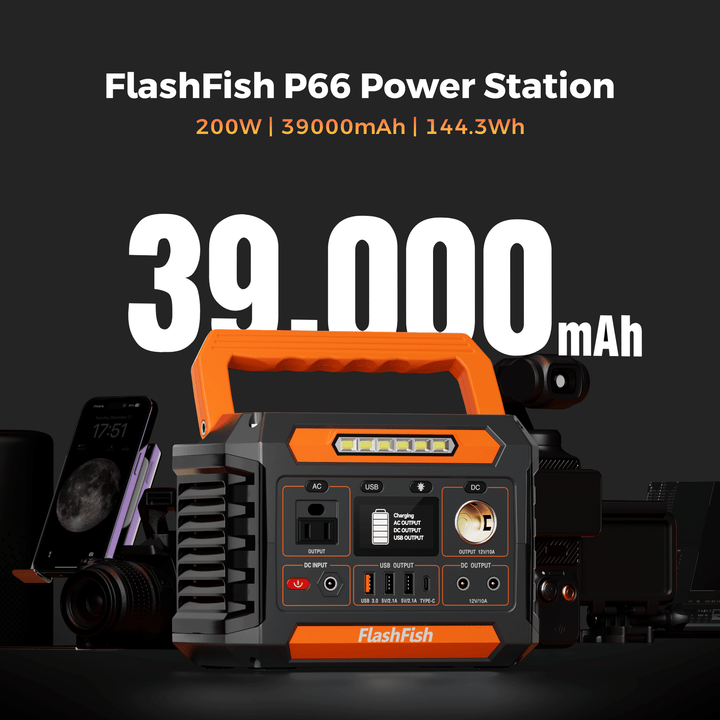 P66A 200W Portable Solar Generator Power Station 144.3Wh