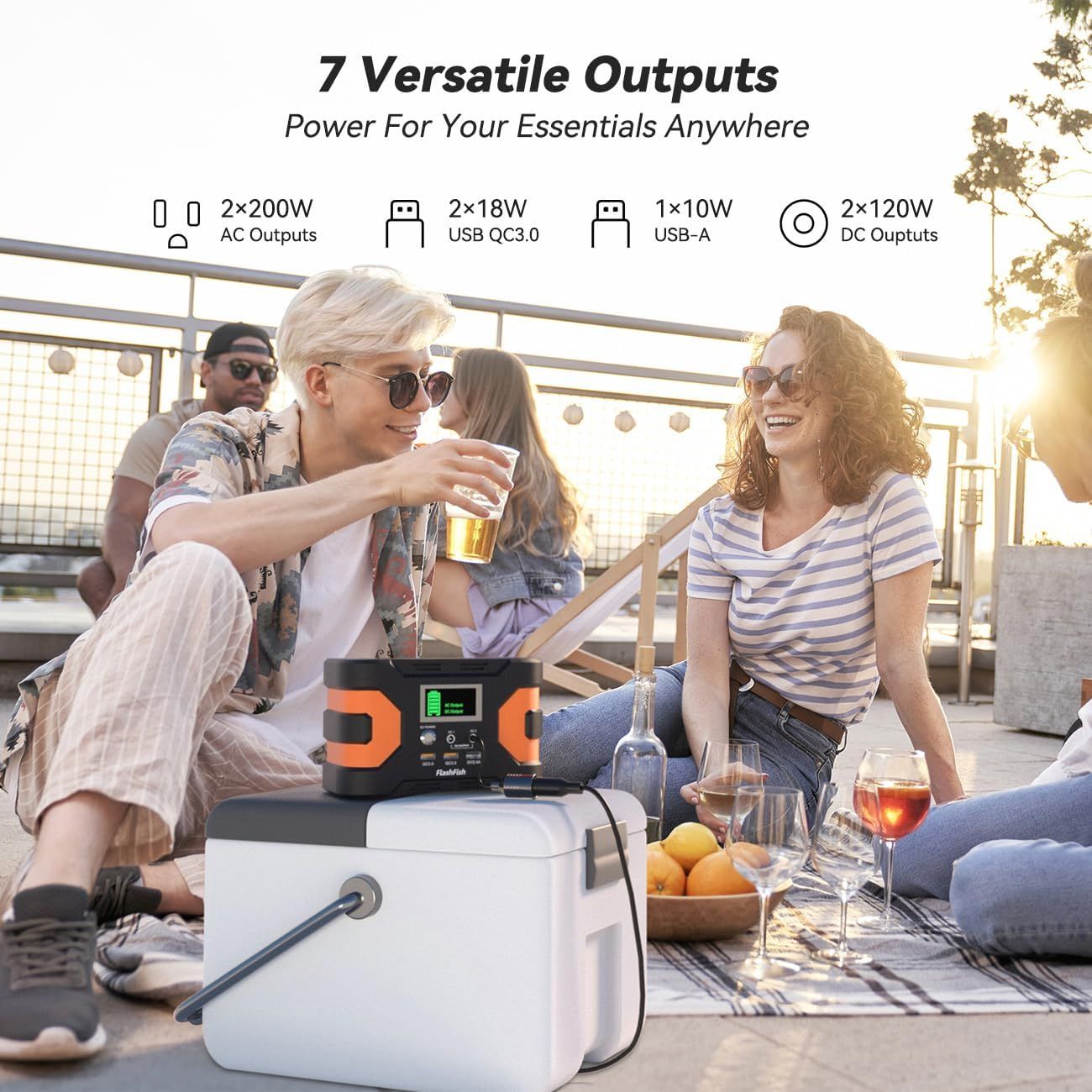 200W Portable Power Station CPAP Backup Battery for Camping