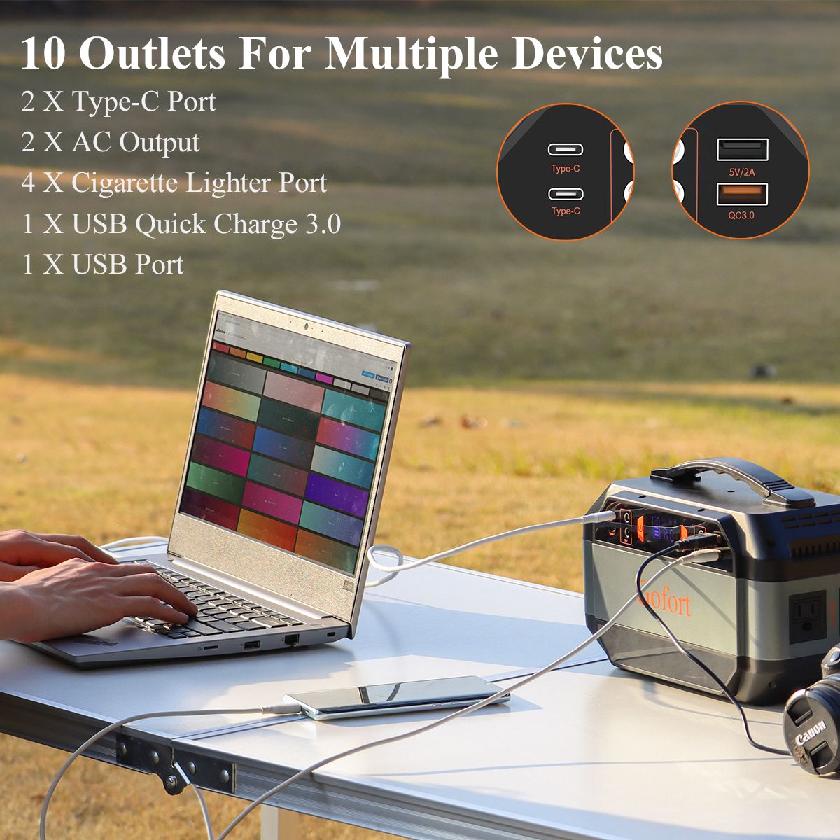 330W Portable Power Station 299Wh Solar Generator with USB Output