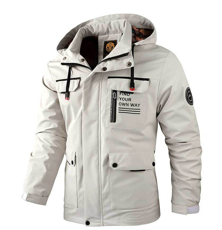 Men's Casual Hooded Parka Warm Windproof Coat with Pockets