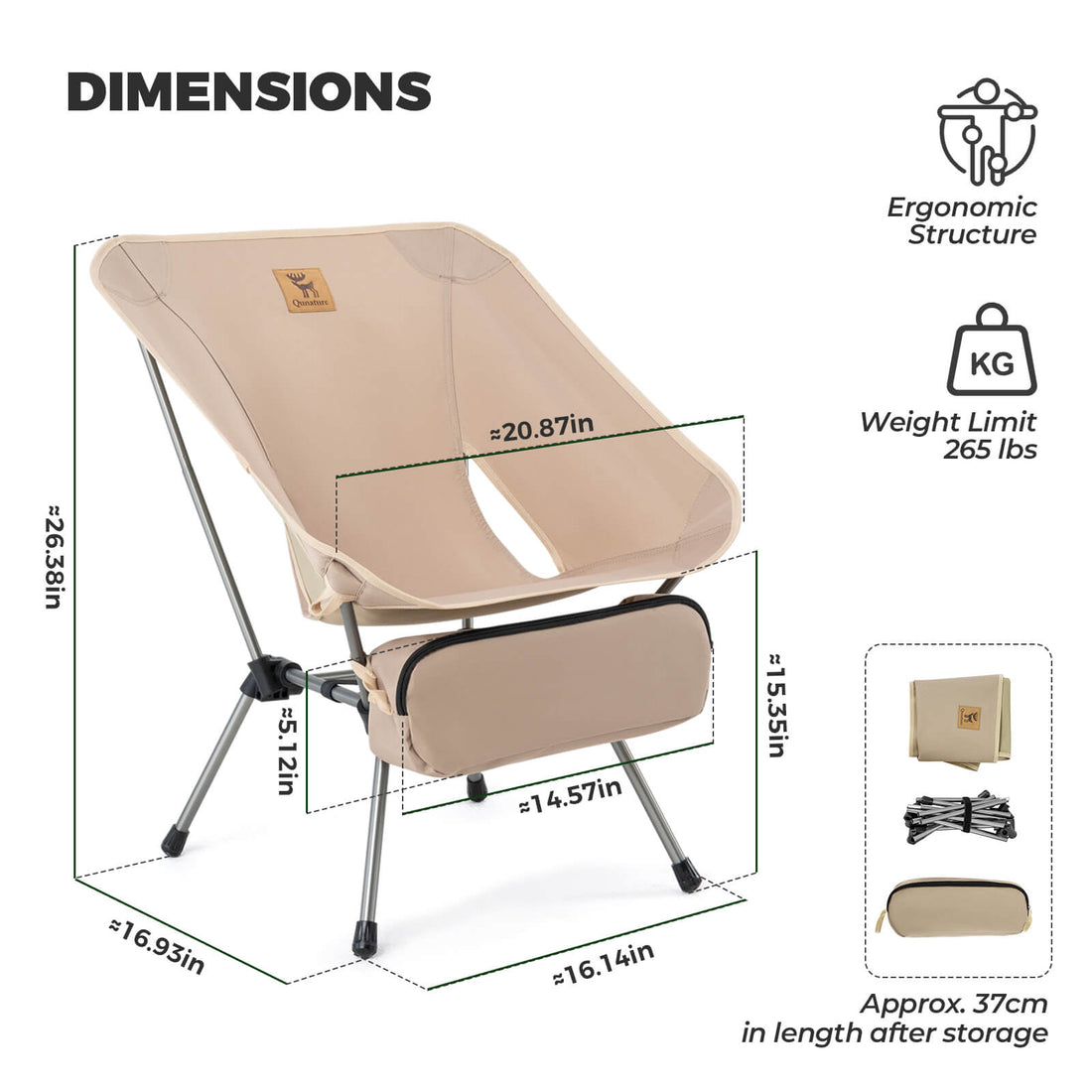 Lightweight Folding Camp Chair – Includes Storage Bag