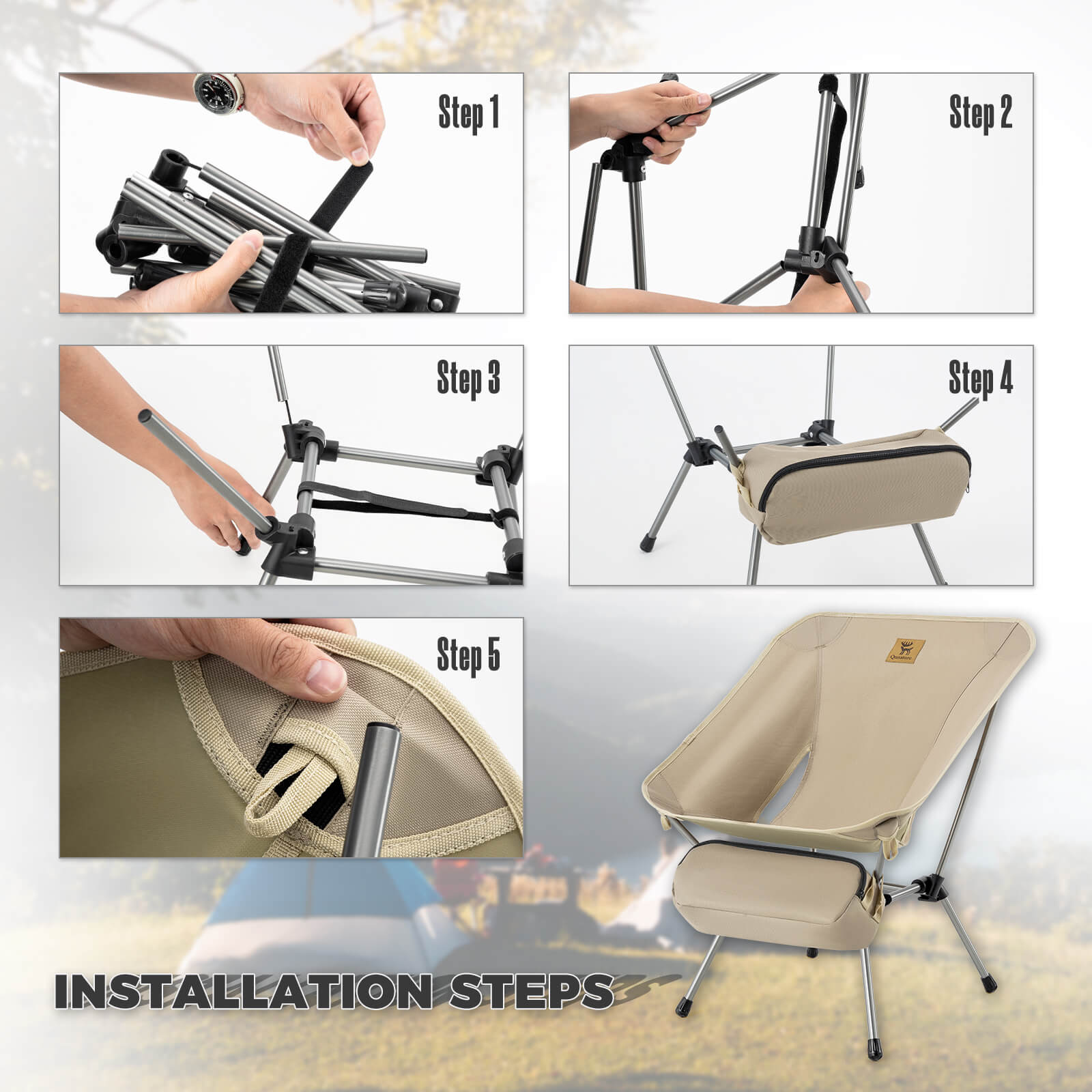Lightweight Folding Camp Chair – Includes Storage Bag