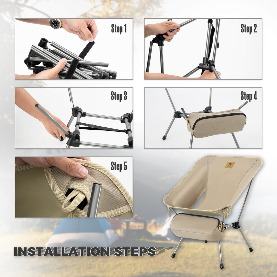 Lightweight Folding Camp Chair – Includes Storage Bag