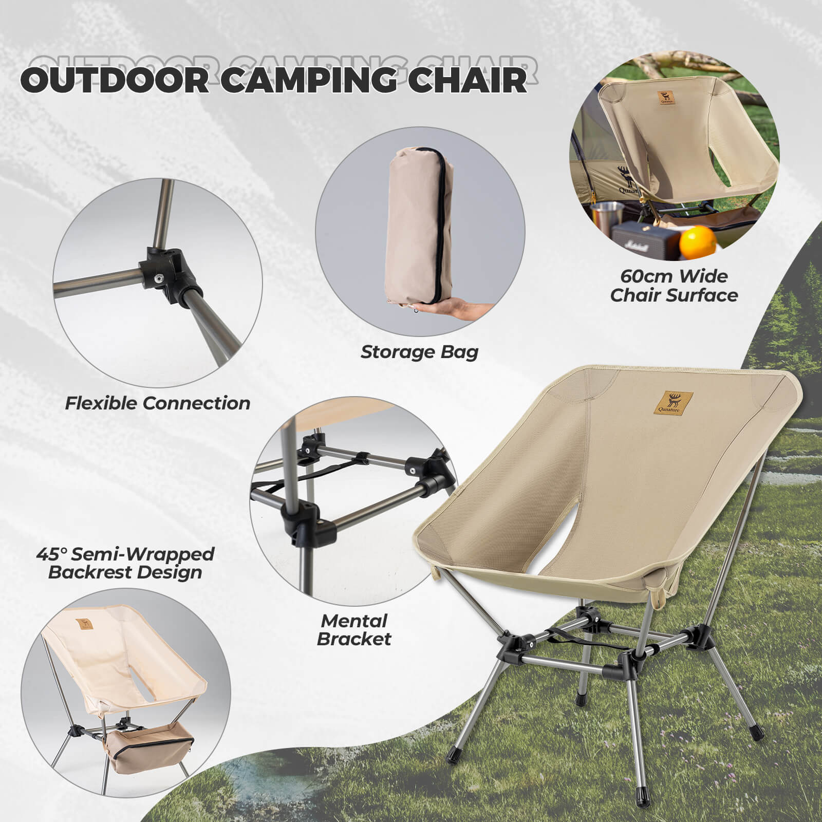 Lightweight Folding Camp Chair – Includes Storage Bag