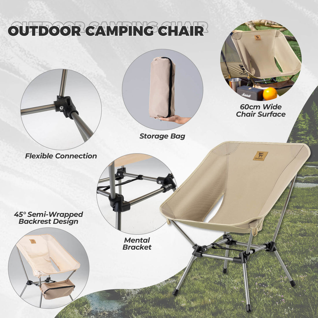 Lightweight Folding Camp Chair – Includes Storage Bag