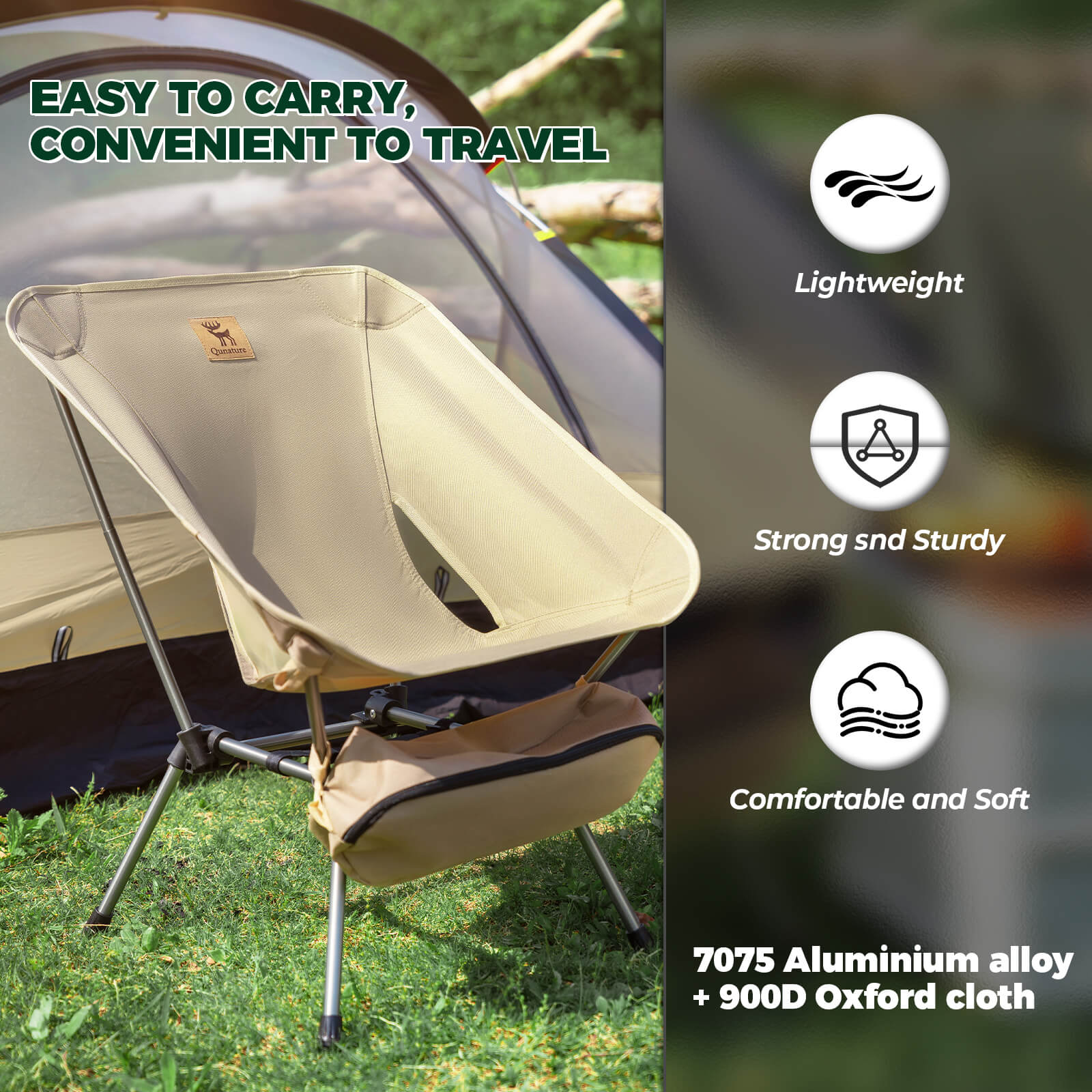 Lightweight Folding Camp Chair – Includes Storage Bag